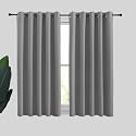 NICETOWN Silver Grey Blackout Curtain Panels for Bedroom, Thermal Insulated Extra Wide Blackout Draperies and Drapes for Basement (2 Panels, W70 x L54-inch)