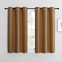NICETOWN Sleek Blackout Curtains 40 inches Length for Small Windows, Noise Reducing and Block Draft Panels for Door Doorway Laundry Office Luxury Decor Theme (2 Panels, Gold Brown, W42 x L40 -Inch)