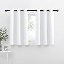 NICETOWN Small Window Curtain Panels Pure White for Home Decor, 42 W x 36 L