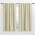 NICETOWN Small Window Curtains for Kitchen, Home Decoration Room Darkening Curtains for Laundry, Cupboard (Beige, 52" Wide x 54" Long per Panel, 2 Pieces)