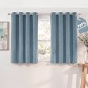 NICETOWN Stone Blue 100% Blackout Curtains for Nursery W52xL48
