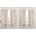 NICETOWN Taupe Sheer Curtains for Bedroom, Rod Pocket Voile Sheer Airy &amp; Lightweight Window Treatments with Light Filtering for Living Room, W60 x L63, 4 Panels
