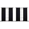 NICETOWN Thermal Insulated Black Blackout Curtains/Drapes 84 inches Length 2 Panels Set for Living Room, 42 inches Wide, Privacy Sound Reducing Room Darkening Draperies Window Treatment (Pack of 2)