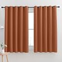 NICETOWN Thermal Insulated Burnt Orange Blackout Curtains for Bedroom, Window Treatment Solid Grommet Room Darkening Drape Panels for Bedroom (Set of 2, 70 by 63 inches Long)