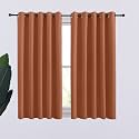 NICETOWN Thermal Insulated Burnt Orange Curtains Blackout Draperies, Window Treatment Solid Grommet Room Darkening Drape Panels for Bedroom (Set of 2, 70 by 54 inches Long)