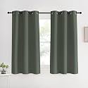 NICETOWN Thermal Insulated Curtains Blackout Draperies, Dark Mallard, Set of 2, 42 by 60 inches Long, Window Treatment Solid Grommet Room Darkening Drape Panels for Bedroom