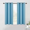 NICETOWN Thermal Insulated Curtains Blackout Draperies, Window Treatment Solid Grommet Room Darkening Drape Panels for Bedroom (Teal Blue, Set of 2 Panels, 42 by 45 Inch Long)