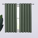 NICETOWN Thermal Insulated Curtains Blackout Draperies, Dark Mallard, Window Treatment Solid Grommet Room Darkening Drape Panels for Bedroom (Set of 2, 70 by 54 inches Long)