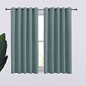 NICETOWN Thermal Insulated Greyish Blue Curtains Blackout Draperies, Window Treatment Solid Grommet Room Darkening Drape Panels for Bedroom (Set of 2, 70 by 54 inches Long)