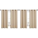 NICETOWN Thermal Insulated Grommet Room Darkening Curtains/Draperies/Panels for Bedroom (2 Panels, W42 x L63 inches, Biscotti Beige) (Pack of 2)