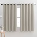 NICETOWN Thermal Insulated Narural Blackout Curtains for Bedroom, Window Treatment Solid Grommet Room Darkening Drape Panels for Bedroom (Set of 2, 70 by 63 inches Long)