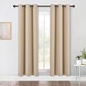 NICETOWN Thermal Room Darkening Draperies Curtains, Thermal Insulated Grommet Room Darkening Drape Panels for Bedroom (Biscotti Beige, 2 Panels, W42 x L72 -Inch)