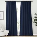NICETOWN Vertical Blinds Window Curtain Panels - (Navy Color) 70 by 108 inches, Set of 2 Panels, Energy Saving Blackout Curtains for Hall Room