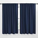 NICETOWN Vertical Blinds Window Curtain Panels - (Navy Blue Color) 70 by 63 inches, Set of 2 Panels, Energy Saving Blackout Curtains for Hall Room
