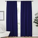 NICETOWN Vertical Blinds Window Curtain Panels - (Royal Blue Color) 52 by 84 inches, Set of 2 Panels, Energy Saving Blackout Curtains for Nursery