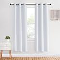 NICETOWN White Room Darkening Draperies and Curtains, Set of 2, 34 by 70 Inch, Home Fashion Energy Saving Grommet Top Room Darkening Drape Panels for Bedroom