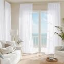 NICETOWN White Sheer Curtains 102 inches Long 4 Panels, 42 inch Wide Rod Pocket Light Filtering Drapes Translucent Modern Voile Airy &amp; Breathable Window Treatment for Living Room