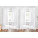 NICETOWN White Sheer Curtains 80 inches Long, Rod Pocket Chic Soft Voile Sheer Light Filtering Doorway Window Curtains &amp; Drapes for Living Room/Porch, 4 Panels, White, W54 x L80