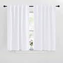 NICETOWN Window Curtain Panels for Kitchen - (White Color) 29x30 inch, 2 Panels Set, 50% Blackout Drapes for Window
