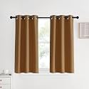 NICETOWN Window Curtains Blackout Drapes, 1 Pair, 34 by 40-inch, Gold Brown, Thermal Insulated Decorative Blackout Curtains/Draperies for Laundry