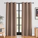 NICETOWN Window Draperies Blackout Curtain Panels, 1 Pair, 42 by 80 inches, Cappuccino, Window Treatment Thermal Insulated Solid Grommet Blackout Drapes for Bedroom