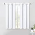 NICETOWN Window Draperies Curtains Panels - Blocking Out 50% Sunlight Curtains, Grommet Top Small Window Drapes for Bedroom (2 Panels, 42 by 45, White)