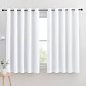 NICETOWN Window Draperies Curtains Panels, Window Treatment Curtains, Grommet Top Small Drapes for Bedroom (2 Panels, 70 by 63, White)