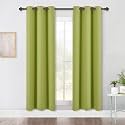 NICETOWN Window Drapery Panels Blackout Curtains, Window Treatment Thermal Insulated Solid Grommet Blackout Drapes for Bedroom (Set of 2 Panels, 42 by 72 Long, Fresh Green)