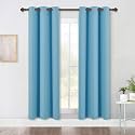 NICETOWN Window Treatment Blackout Curtain Panels, Home Décor Thermal Insulated Solid Grommet Blackout Draperies/Drapes for Bedroom (Teal Blue, Set of 2, 42 by 72 Inch)