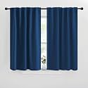 NICETOWN Window Treatment Blackout Curtains and Draperies - (Moroccan Blue Color) 42x40 inch, 2 Panels, Room Darkening Blackout Panel Drapes for Bedroom