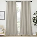 NICETOWN Window Treatment Blackout Curtains - (Natural Color) 52 inches W by 108 inches L Each Panel, Set of 2 Panels, Blackout Drape Panels for Nursery