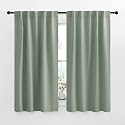 NICETOWN Window Treatment Curtain Panels - (Greyish Green Color) W34 x L48, 2 Pieces, Semi Blackout Window Treatment Drape Panel for Kids Bedroom