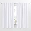 NICETOWN Window Treatment Curtain Panels - (White Color) W52 x L54, 2 Pieces, Semi Blackout Window Treatment Drape Panel for Kids Bedroom