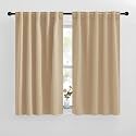 NICETOWN Window Treatment Curtains Room Darkening Drapes - (Biscotti Beige Color) 42 Width X 50 Drop Each Panel, 2 Panels Set, Curtains and Draperies for Kitchen
