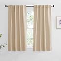 NICETOWN Window Treatment Curtains Room Darkening Drapes - (Biscotti Beige Color) 34 Width X 48 Drop Each Panel, 2 Panels Set, Curtains and Draperies for Kitchen