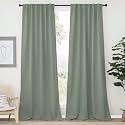 NICETOWN Window Treatment Curtains Room Darkening Draperies - (Greyish Green Color) 52 Width X 95 Drop, Room Darkening Blackout Curtains and Drapes for Bedroom