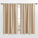 NICETOWN Window Treatment Curtains Room Darkening Drapes - (Biscotti Beige Color) 52 Width x 54 Drop Each Panel, 2 Panels Set, Curtains and Draperies for Kitchen
