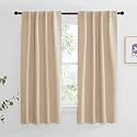 NICETOWN Window Treatment Curtains Room Darkening Drapes - (Biscotti Beige Color) 34 Width X 63 Drop Each Panel, 2 Panels Set, Thermal Insulated Window Covering Curtains and Draperies for Kitchen