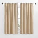 NICETOWN Window Treatment Curtains Room Darkening Drapes - (Biscotti Beige Color) 42 Width X 63 Drop Each Panel, 2 Panels Set, Thermal Insulated Window Covering Curtains and Draperies for Kitchen