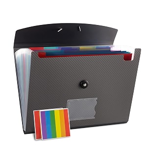 nicfaec expanding file folder 13 pockets grey polypropylene