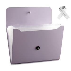 nicfaec expanding file folder 13 pockets purple polypropylene
