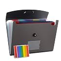 Nicfaec Expanding File Folder, 13 Pockets, Grey, Polypropylene