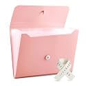 Nicfaec Expanding File Folder with 13 Pockets, 8.2in x 11in, Pink