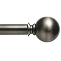 Nickel Curtain Rods for Windows 18 to 88 inches, 1 Inch Modern Metal Drapery Rods, Adjustable Heavy Duty Curtain Pole with Round Finials(18"-88"Antique Nickel