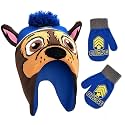 Nick Boys' Winter Hat and Mittens Set, Paw Patrol Chase Marshall Toddler Beanie for Ages 2-4