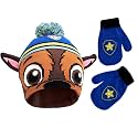 Nick Boys' Winter Hat and Mittens Set, Paw Patrol Chase Marshall Toddler Beanie for Ages 2-4
