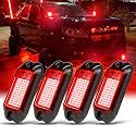 Nicoko 4Pods Pure Red LED Rock Lights 72 pcs LEDs high Power Rock Lights Neon Underglow Light for Car Trucks ATV UTV SUV Boat Underbody Glow Trail Rig Lights IP68 Waterproof