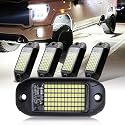 Nicoko 4Pods Pure White 72 LEDs SMD Chips 72w High Power Rock Lights Super Bright White Offroad Car Boat Underglow Lights IP68 Waterproof for Truck SUV UTV ATV RZR
