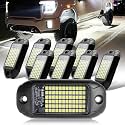 Nicoko 8 Pods 6000K pure White Rock lights Aluminum 9-30V Underglow Lights IP68 Waterproof Neon Trail Rig Lamp Lighting for SUV Car Truck Motorcycle Boat ATV UTV