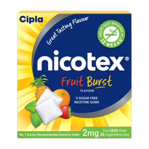 nicotex 2mg 9 gums fruit burst flavour smoking cessations